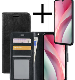 NoXx NoXx Samsung Galaxy A15 Hoesje Bookcase Met Screenprotector - Zwart