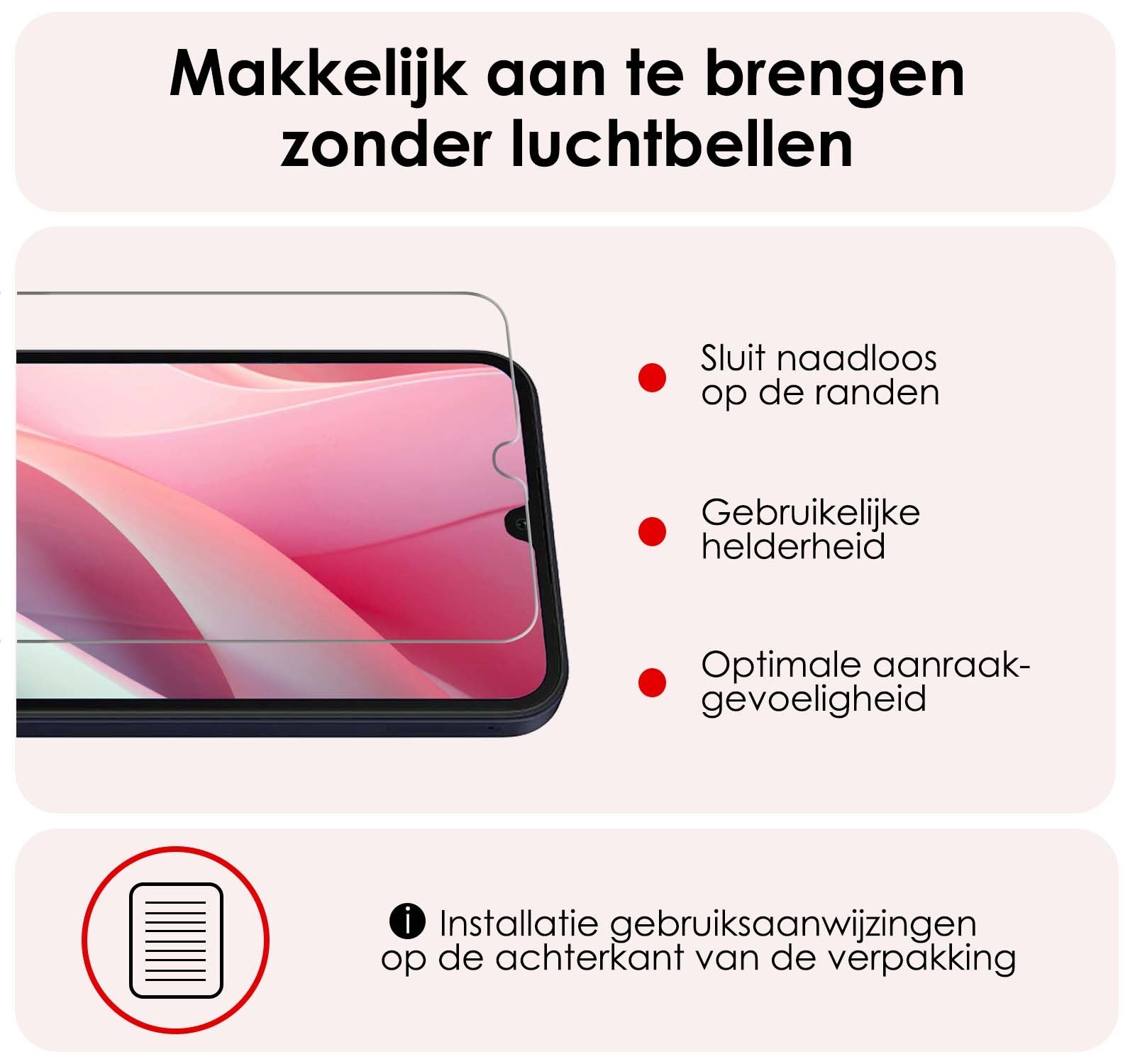 NoXx Hoes Geschikt voor Samsung A15 Hoesje Book Case Hoes Flip Cover Wallet Bookcase Met 2x Screenprotector - Rosé goud