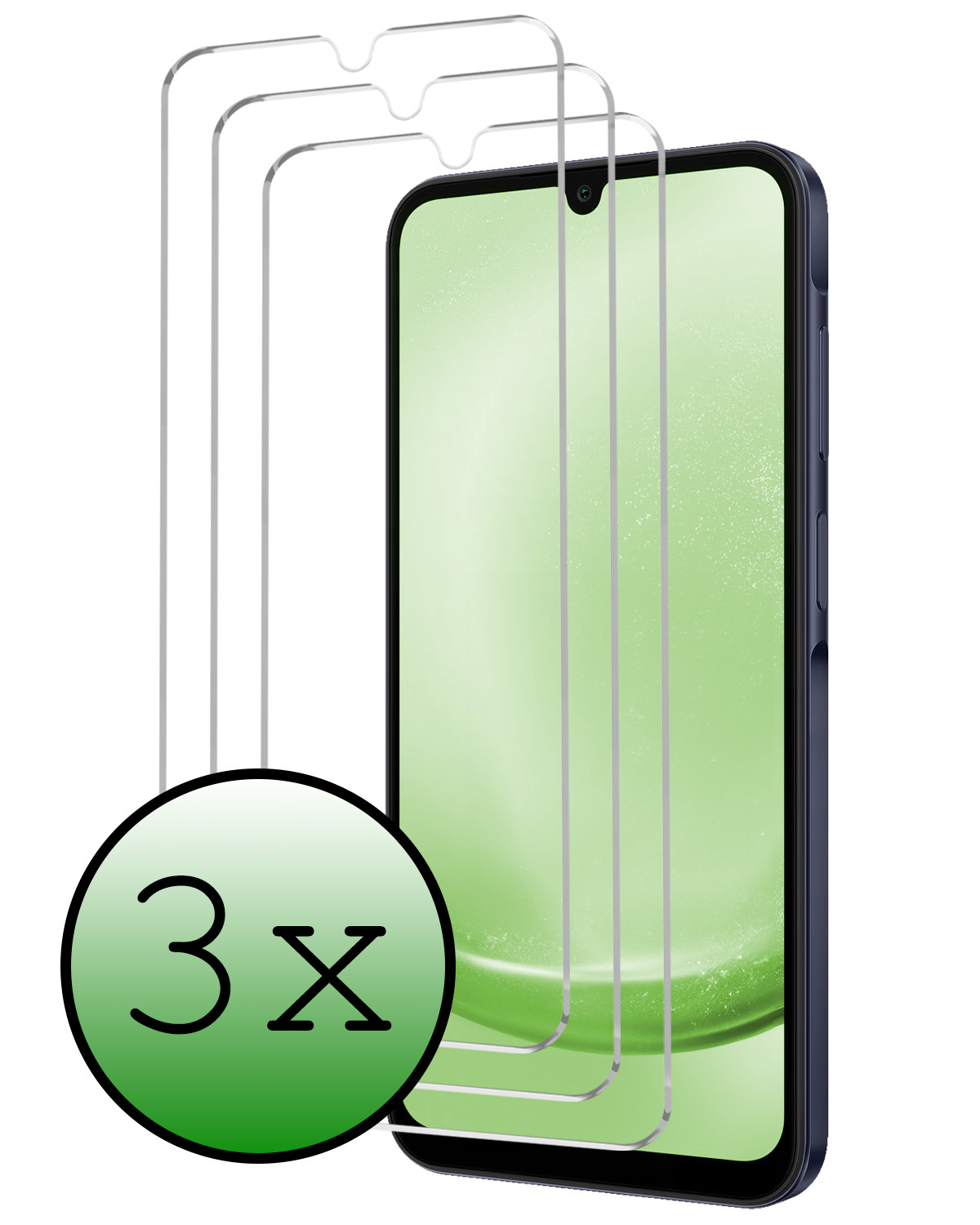 BASEY. Screenprotector Geschikt voor Samsung A25 Screenprotector Tempered Glass - Screenprotector Geschikt voor Samsung Galaxy A25 Beschermglas Screen Protector Glas - 3 Stuks