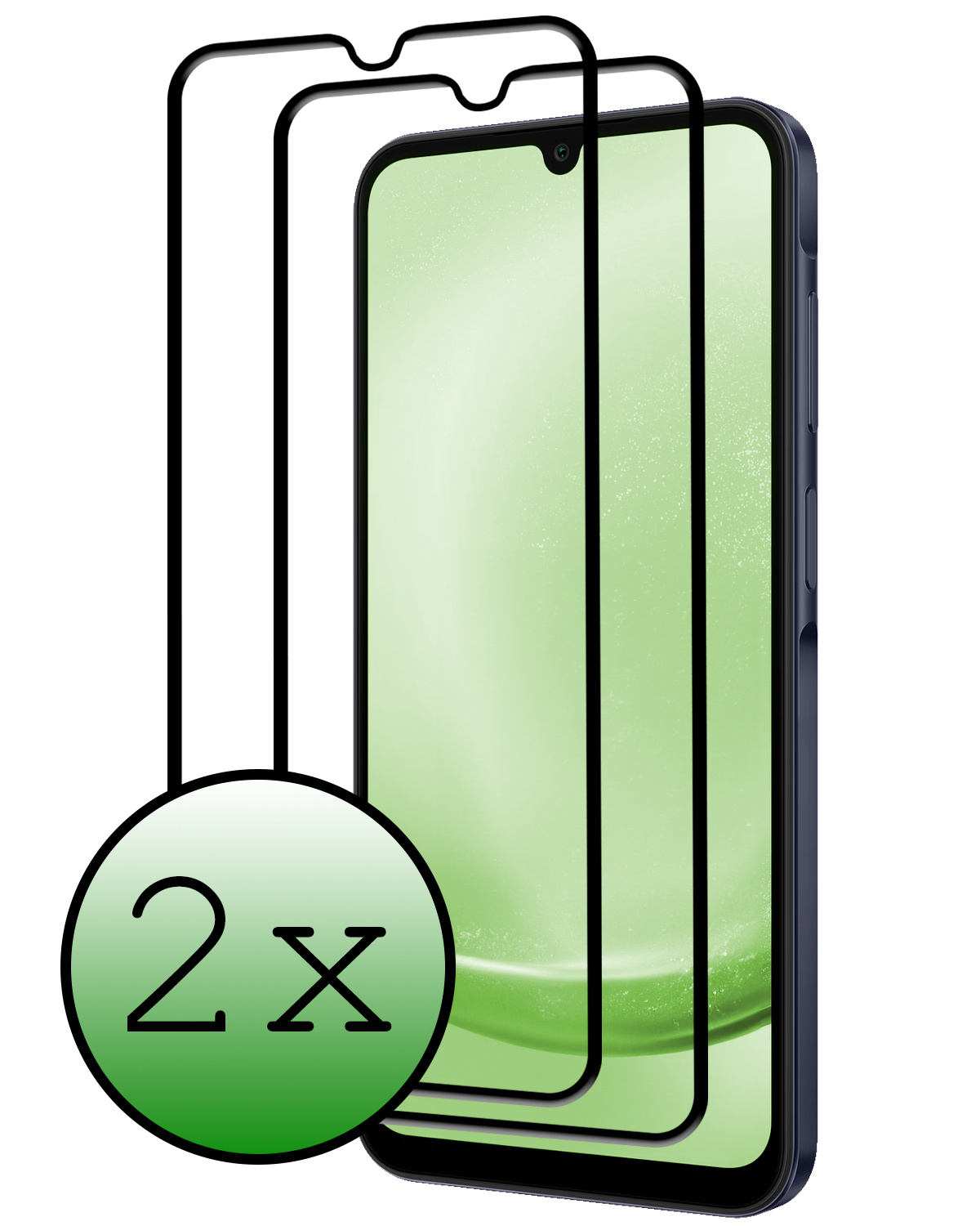 BASEY. Screenprotector Geschikt voor Samsung A25 Screenprotector Beschermglas Full Cover - Screenprotector Geschikt voor Samsung Galaxy A25 Screen Protector Full Cover - 2 Stuks