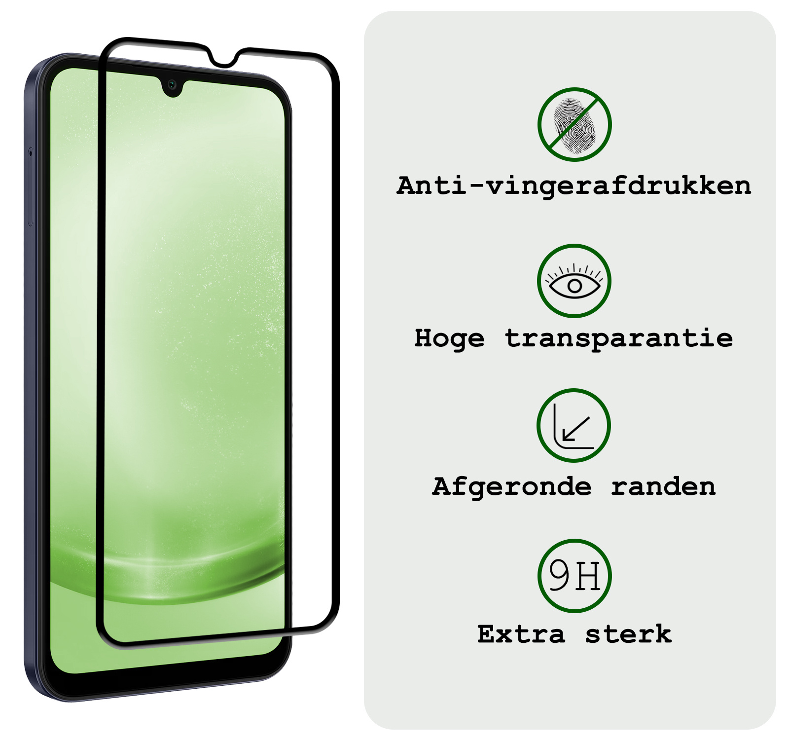 BASEY. Screenprotector Geschikt voor Samsung A25 Screenprotector Beschermglas Full Cover - Screenprotector Geschikt voor Samsung Galaxy A25 Screen Protector Full Cover - 2 Stuks