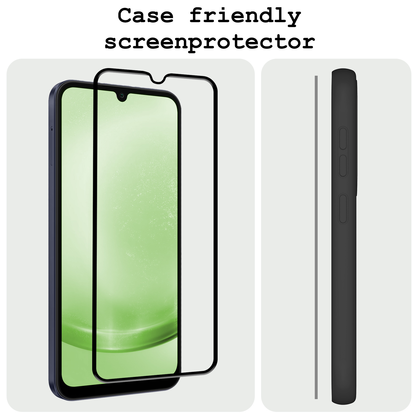 BASEY. Screenprotector Geschikt voor Samsung A25 Screenprotector Beschermglas Full Cover - Screenprotector Geschikt voor Samsung Galaxy A25 Screen Protector Full Cover - 2 Stuks