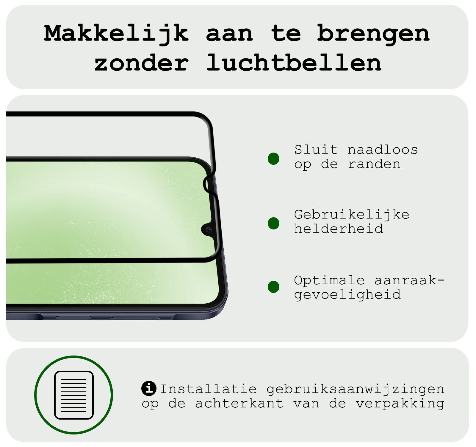 BASEY. Screenprotector Geschikt voor Samsung A25 Screenprotector Beschermglas Full Cover - Screenprotector Geschikt voor Samsung Galaxy A25 Screen Protector Full Cover - 3 Stuks