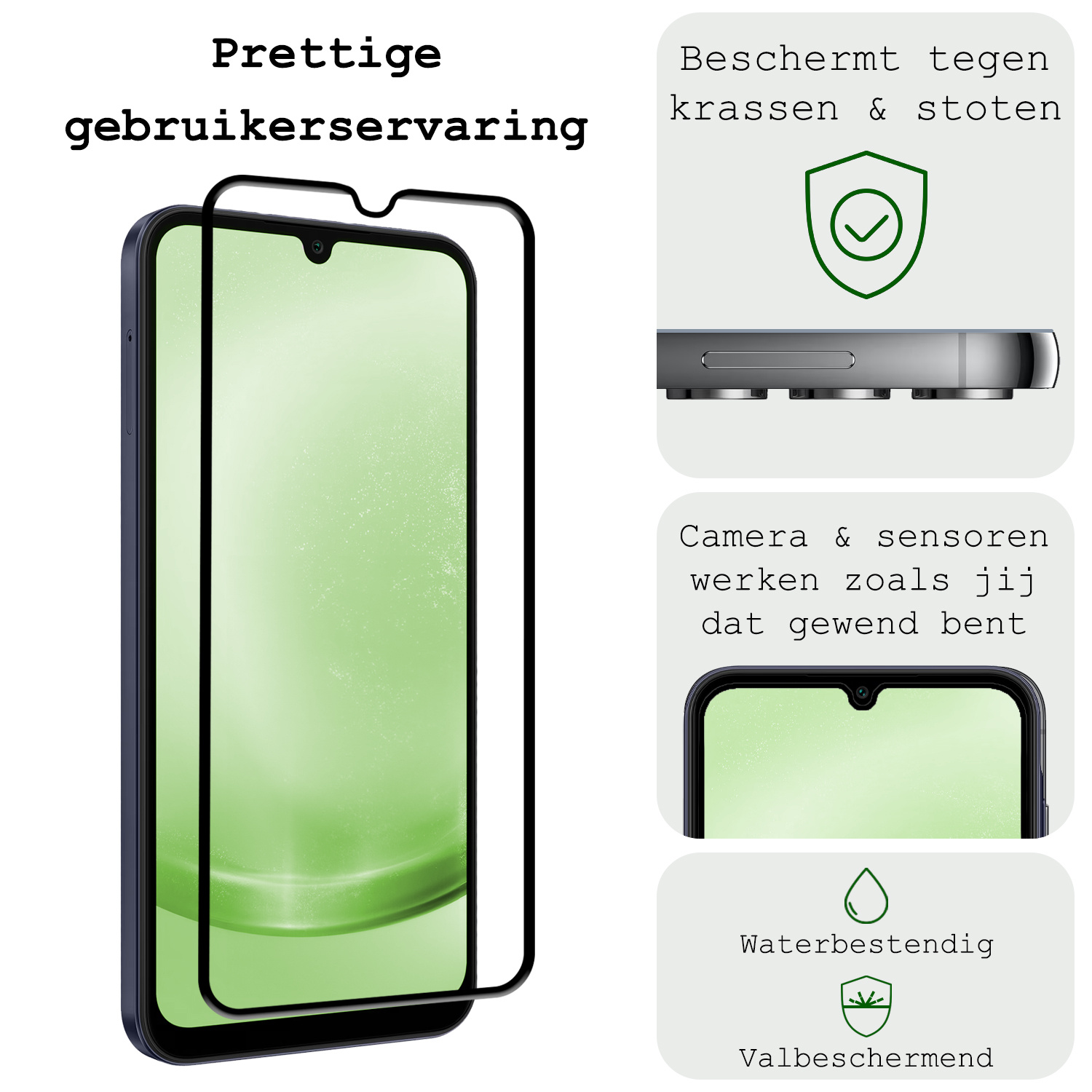 BASEY. Screenprotector Geschikt voor Samsung A25 Screenprotector Beschermglas Full Cover - Screenprotector Geschikt voor Samsung Galaxy A25 Screen Protector Full Cover - 3 Stuks