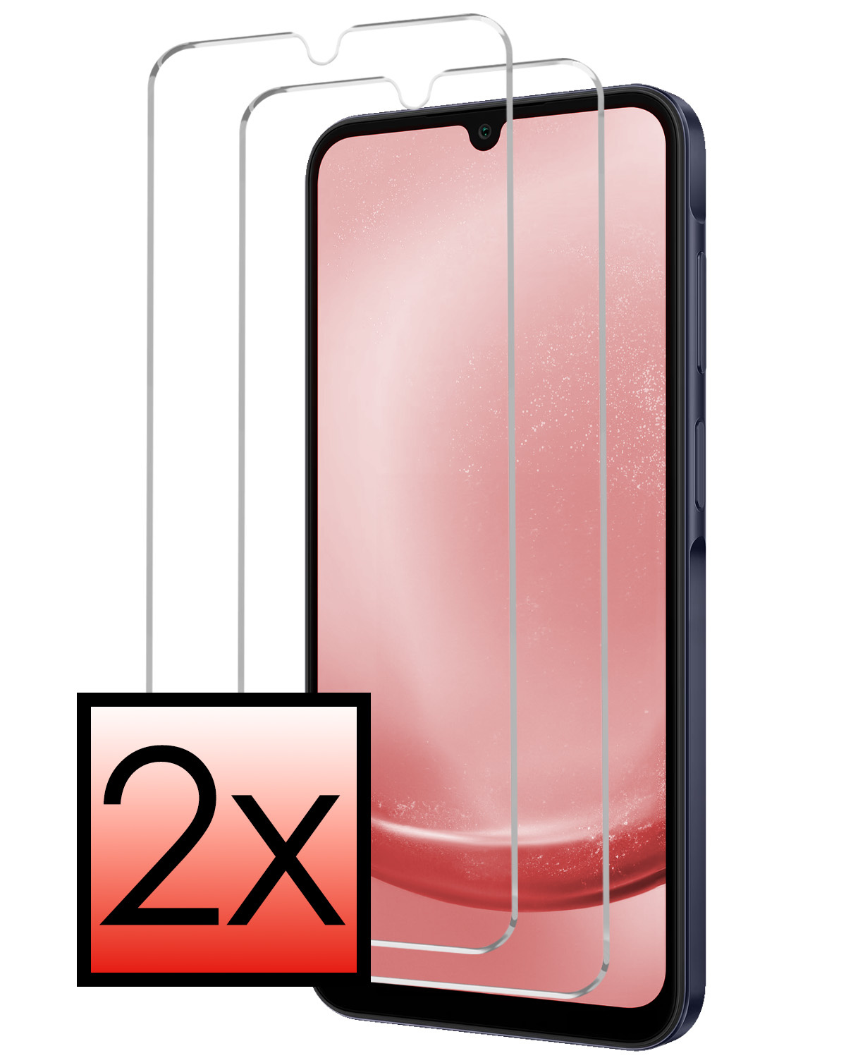 NoXx Screenprotector Geschikt voor Samsung A25 Screenprotector Tempered Glass Gehard Glas Beschermglas - 2x