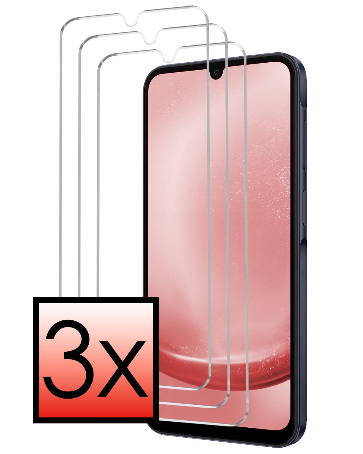NoXx Screenprotector Geschikt voor Samsung A25 Screenprotector Tempered Glass Gehard Glas Beschermglas - 3x
