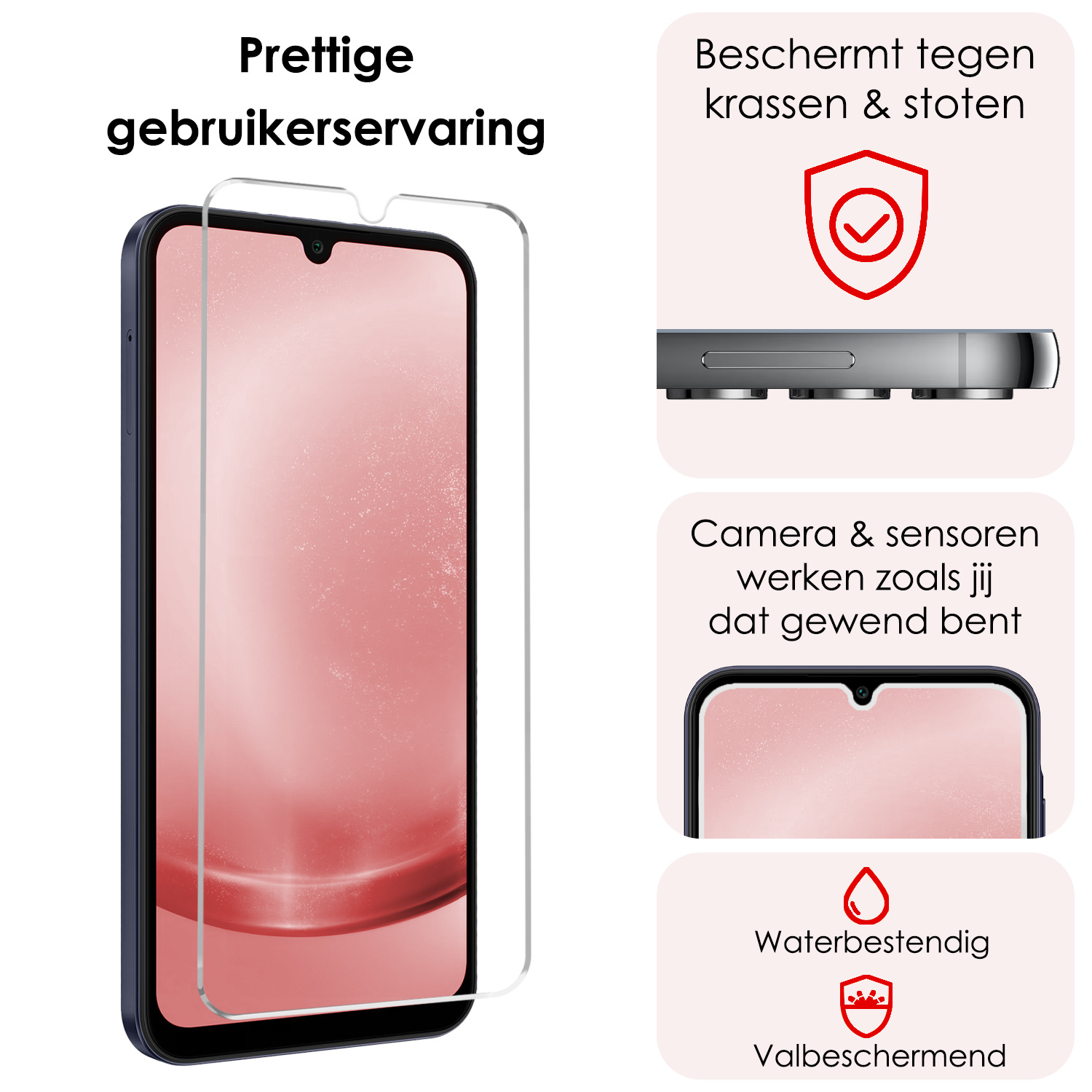 NoXx Screenprotector Geschikt voor Samsung A25 Screenprotector Tempered Glass Gehard Glas Beschermglas - 3x