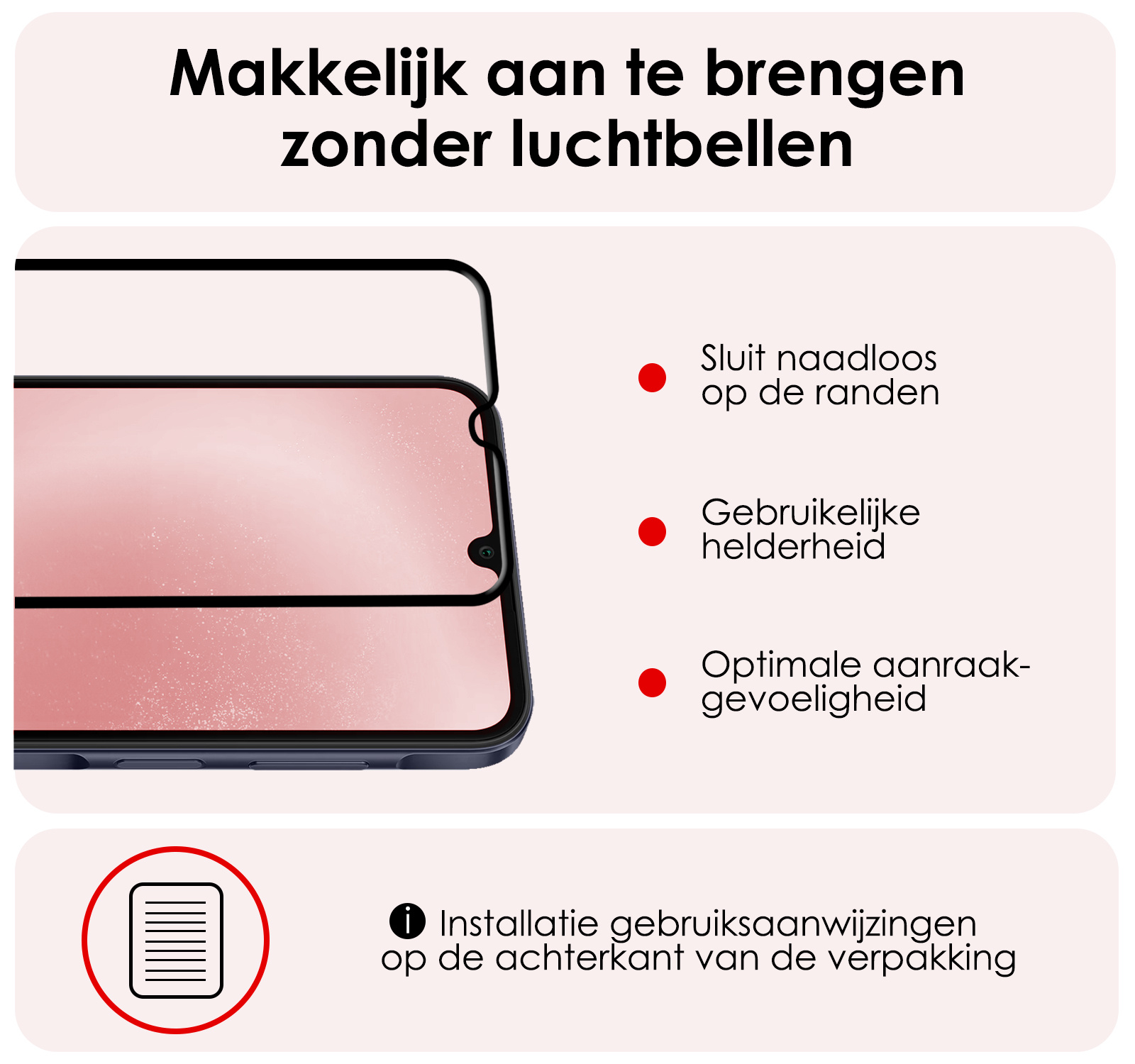 NoXx Screenprotector Geschikt voor Samsung A25 Screenprotector Tempered Glass Gehard Glas Full Cover