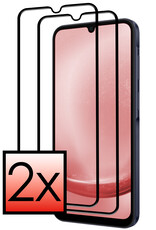 NoXx Screenprotector Geschikt voor Samsung A25 Screenprotector Tempered Glass Gehard Glas Full Cover - 2x