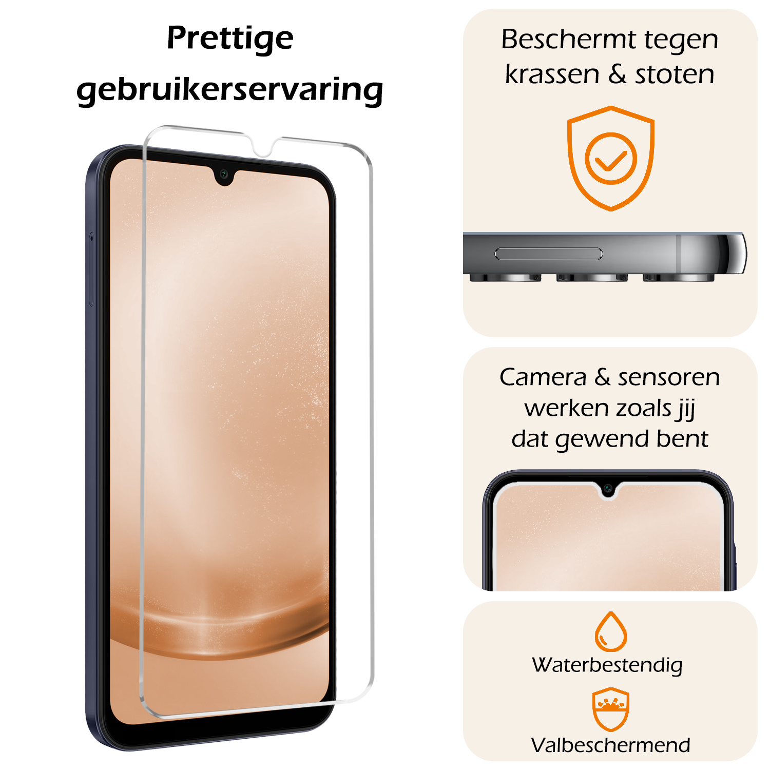 Nomfy Screenprotector Geschikt voor Samsung A25 Screenprotector Bescherm Glas Tempered Glass - Screenprotector Geschikt voor Samsung Galaxy A25 Screen Protector - 2 PACK