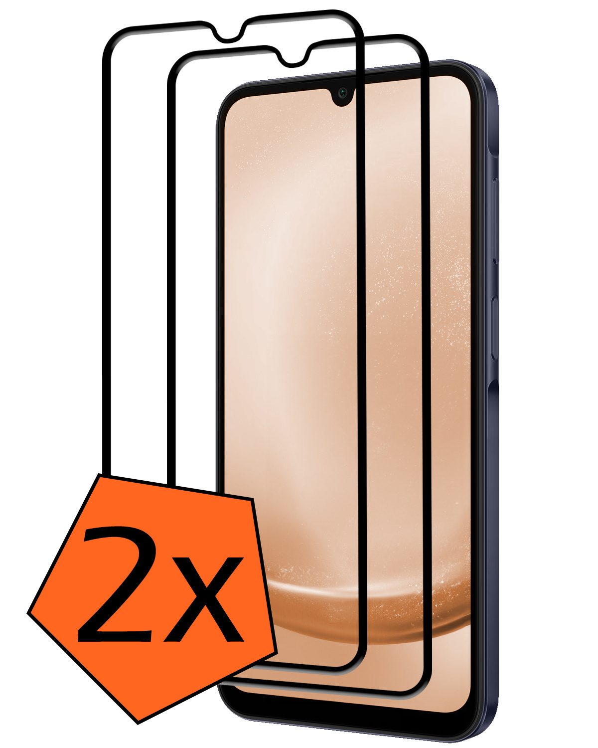 Nomfy Screenprotector Geschikt voor Samsung A25 Screenprotector Bescherm Glas - Screenprotector Geschikt voor Samsung Galaxy A25 Screen Protector Tempered Glass Full Screen Full Cover - 2 PACK