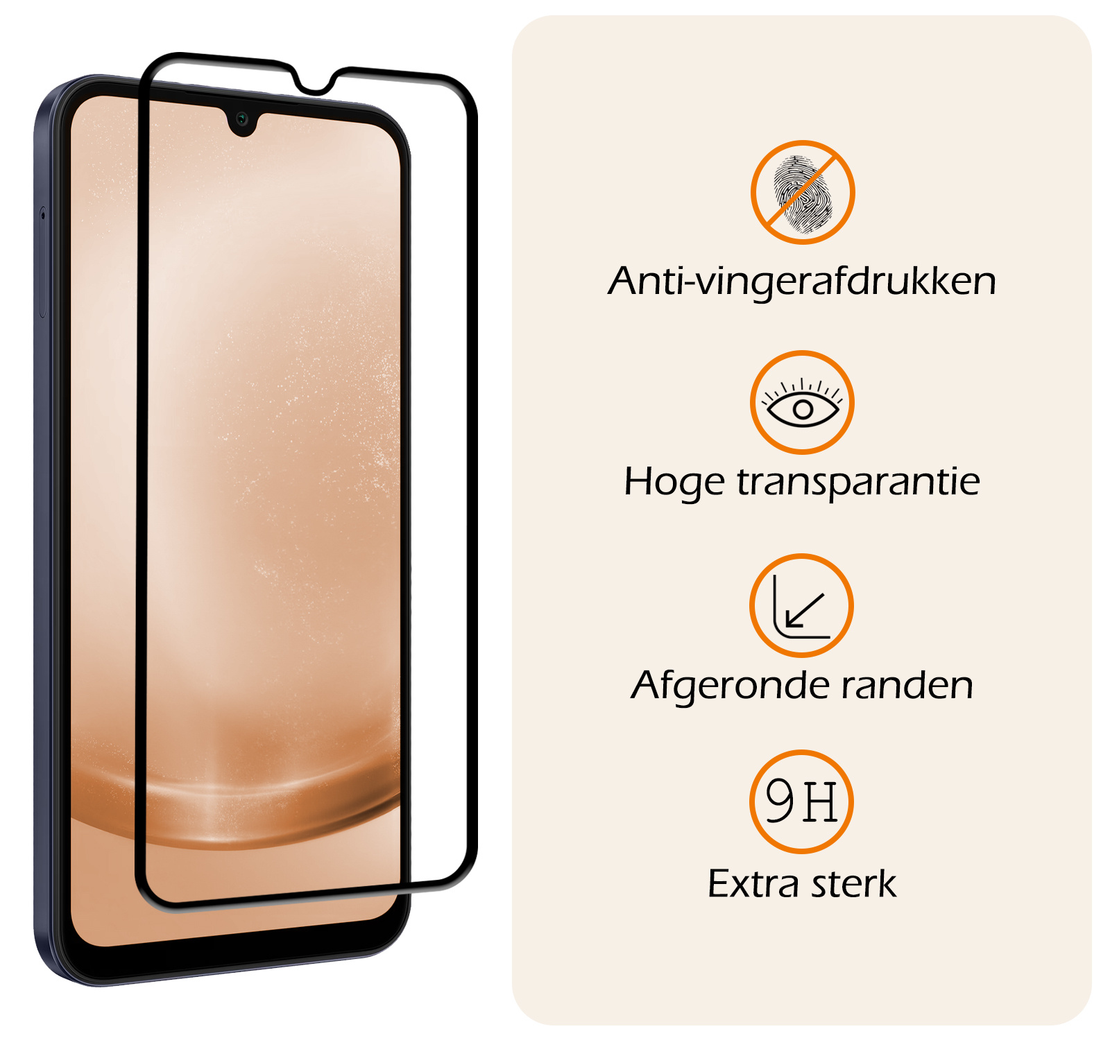 Nomfy Screenprotector Geschikt voor Samsung A25 Screenprotector Bescherm Glas - Screenprotector Geschikt voor Samsung Galaxy A25 Screen Protector Tempered Glass Full Screen Full Cover - 2 PACK