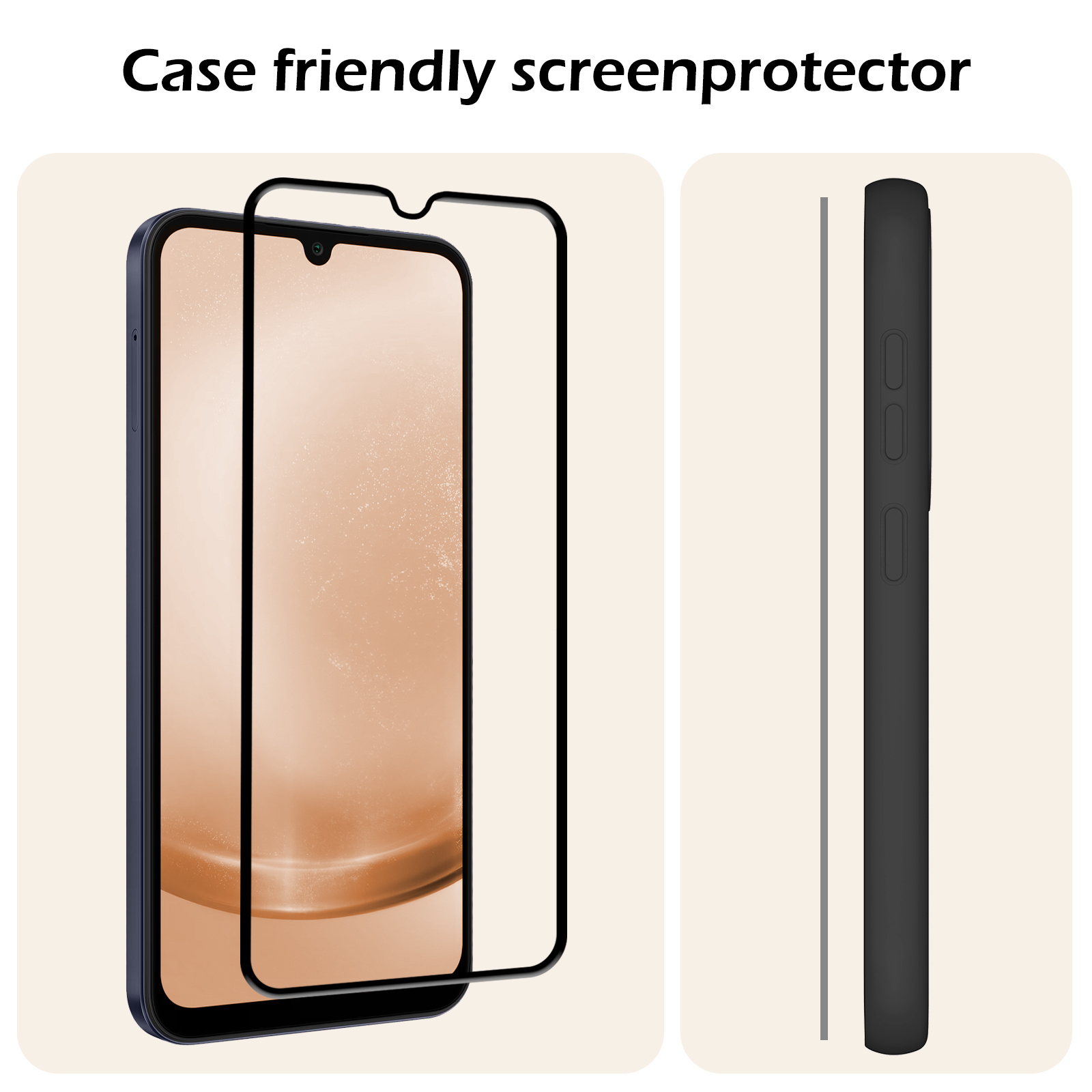 Nomfy Screenprotector Geschikt voor Samsung A25 Screenprotector Bescherm Glas - Screenprotector Geschikt voor Samsung Galaxy A25 Screen Protector Tempered Glass Full Screen Full Cover - 2 PACK