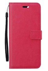 BASEY. Hoes Geschikt voor Samsung A25 Hoesje Bookcase Hoes Flip Case Book Cover - Hoesje Geschikt voor Samsung Galaxy A25 Hoes Book Case Hoesje - Donkerroze
