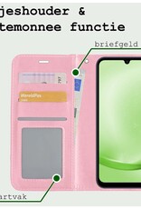 BASEY. Hoes Geschikt voor Samsung A25 Hoesje Bookcase Hoes Flip Case Book Cover - Hoesje Geschikt voor Samsung Galaxy A25 Hoes Book Case Hoesje - Lichtroze