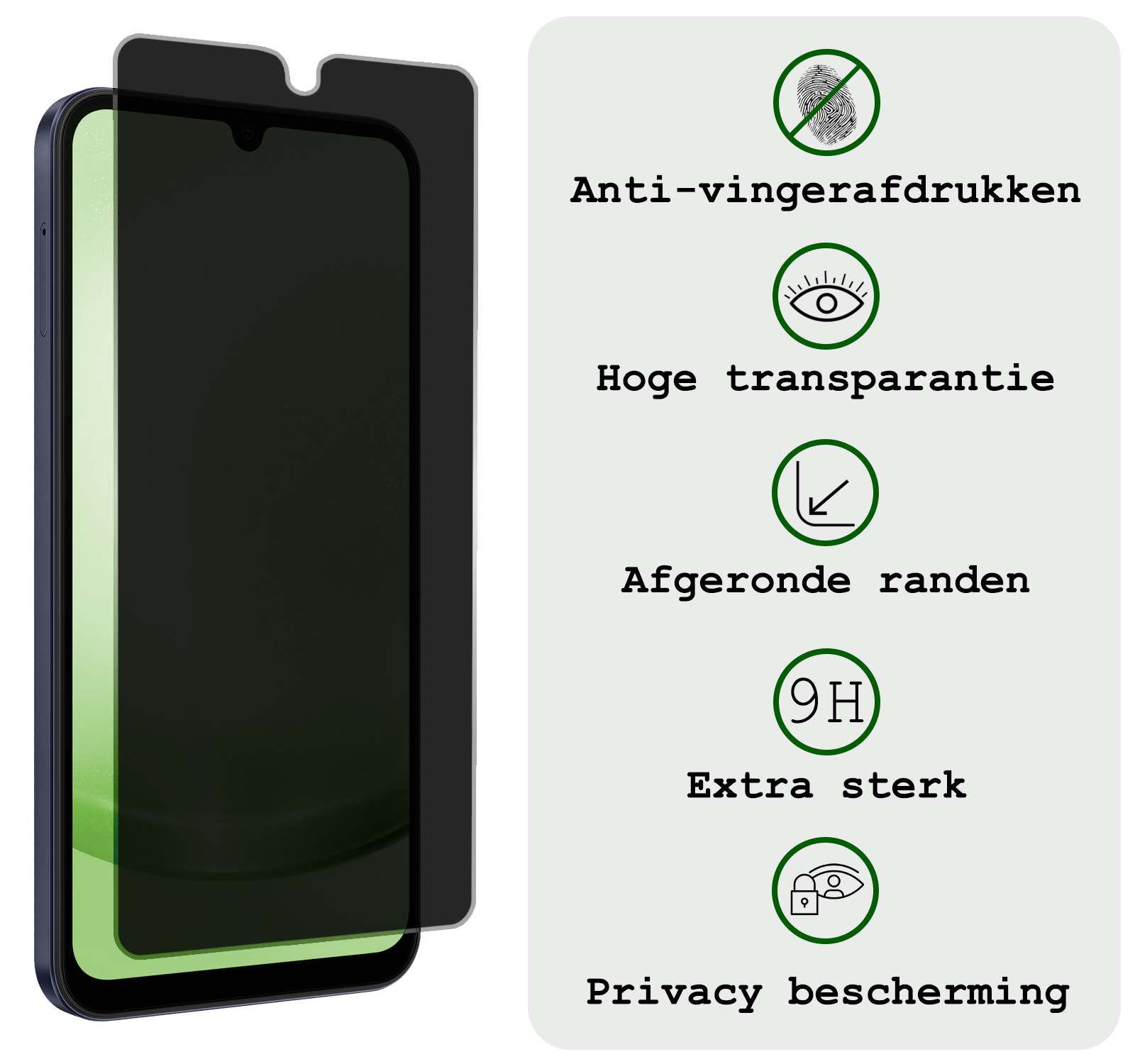 BASEY. Screenprotector Geschikt voor Samsung A25 Screenprotector Privacy Beschermglas - Screenprotector Geschikt voor Samsung Galaxy A25 Screen Protector Full Screen Privacy - 2 Stuks