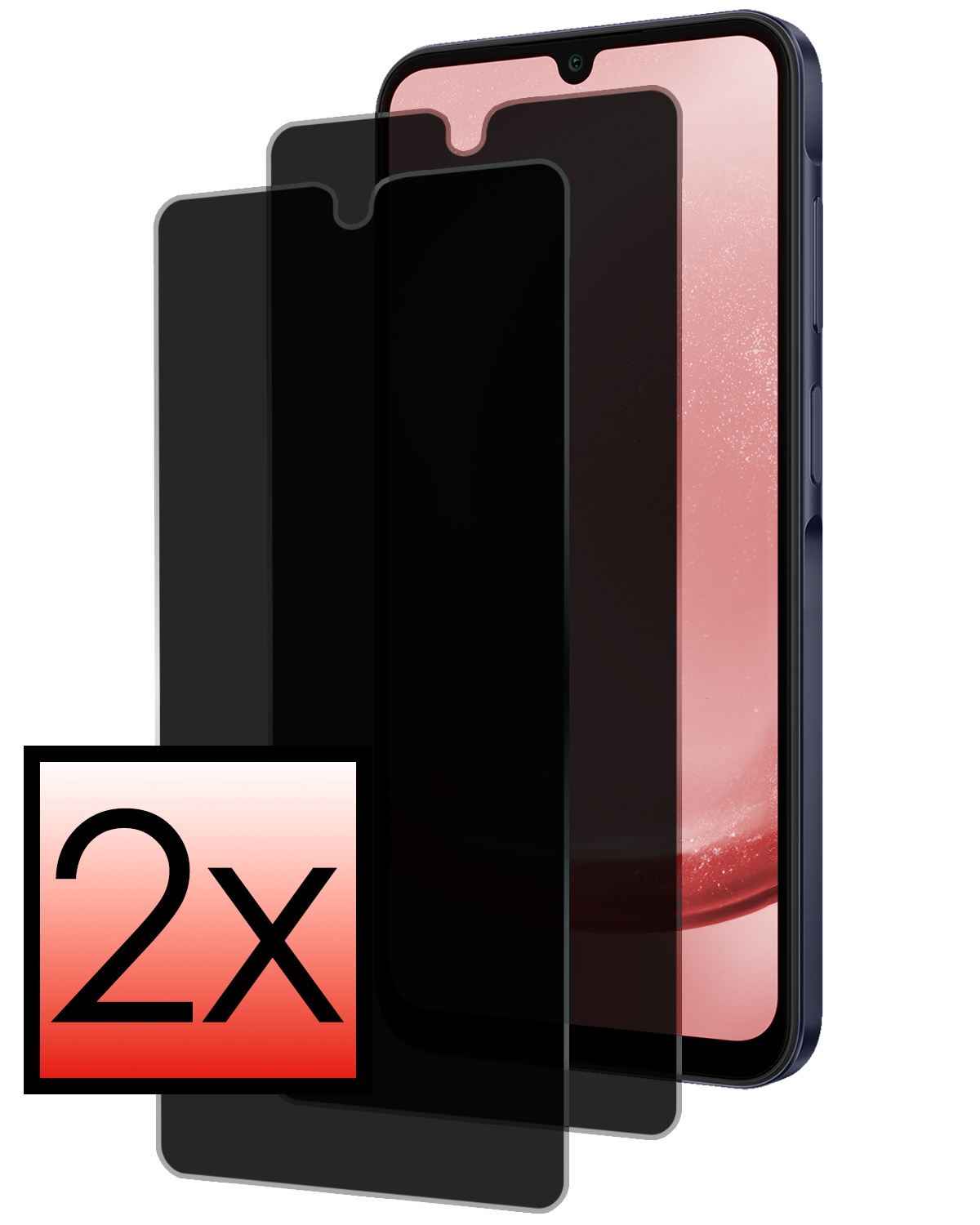 NoXx Screenprotector Geschikt voor Samsung A25 Screenprotector Privacy Tempered Glass Gehard Glas Display Cover - 2x
