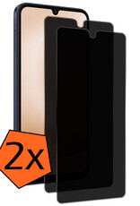 Nomfy Screenprotector Geschikt voor Samsung A25 Screenprotector Privacy Bescherm Glas - Screenprotector Geschikt voor Samsung Galaxy A25 Privacy Screenprotector Tempered Glass - 2 PACK