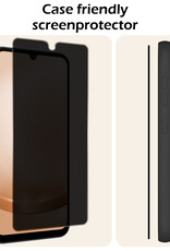 Nomfy Screenprotector Geschikt voor Samsung A25 Screenprotector Privacy Bescherm Glas - Screenprotector Geschikt voor Samsung Galaxy A25 Privacy Screenprotector Tempered Glass - 2 PACK