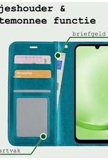 BASEY. Hoes Geschikt voor Samsung A25 Hoesje Bookcase Hoes Flip Case Book Cover - Hoesje Geschikt voor Samsung Galaxy A25 Hoes Book Case Hoesje - Turquoise