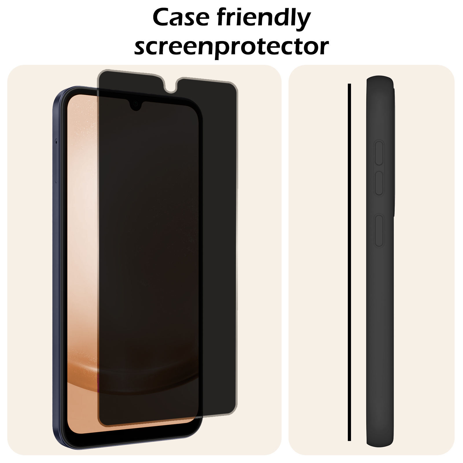 Nomfy Screenprotector Geschikt voor Samsung A25 Screenprotector Privacy Bescherm Glas - Screenprotector Geschikt voor Samsung Galaxy A25 Privacy Screenprotector Tempered Glass - 3 PACK