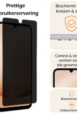 Nomfy Screenprotector Geschikt voor Samsung A25 Screenprotector Privacy Bescherm Glas - Screenprotector Geschikt voor Samsung Galaxy A25 Privacy Screenprotector Tempered Glass - 3 PACK