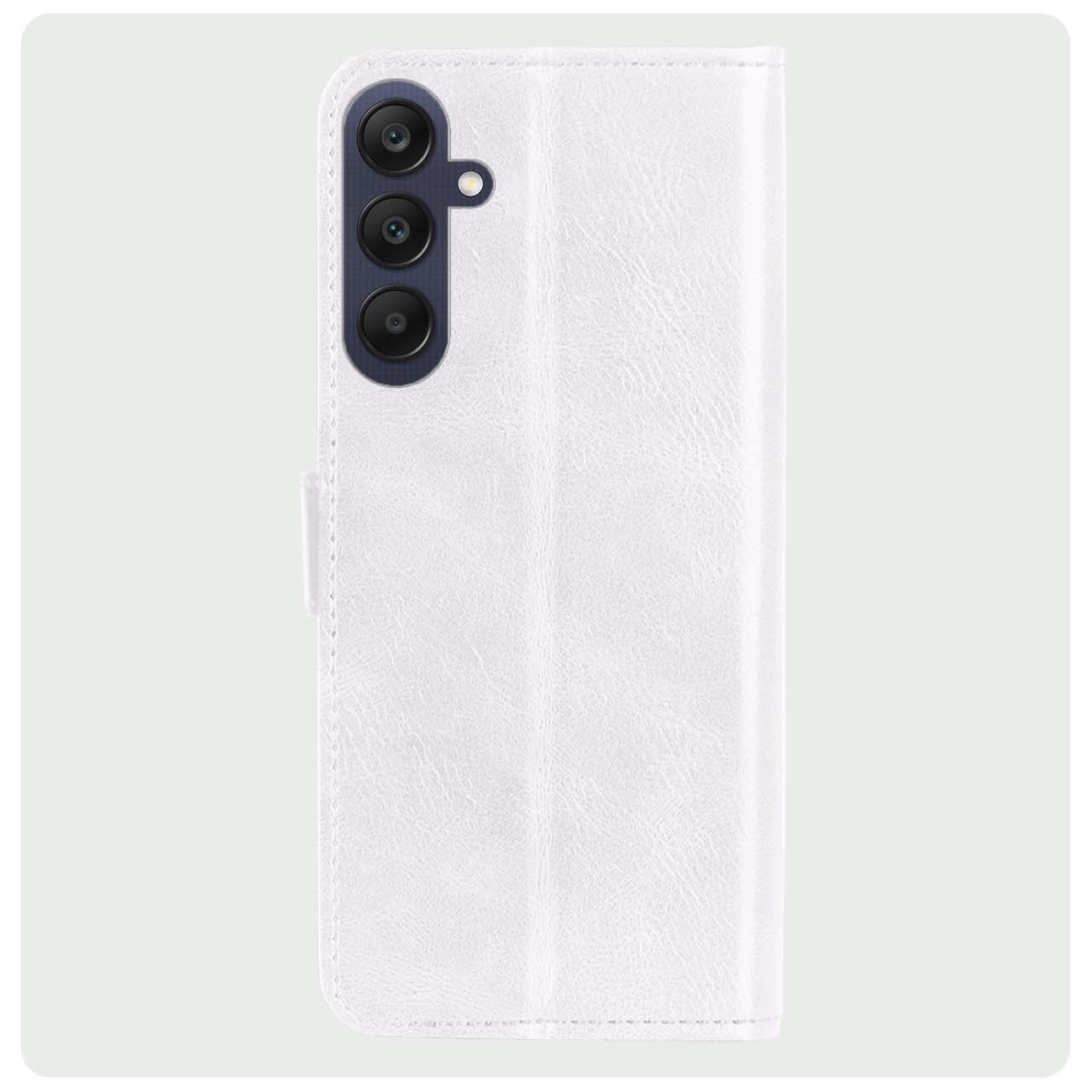 BASEY. Hoes Geschikt voor Samsung A25 Hoesje Bookcase Hoes Flip Case Book Cover - Hoesje Geschikt voor Samsung Galaxy A25 Hoes Book Case Hoesje - Wit