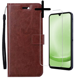 BASEY. BASEY. Samsung Galaxy A25 Hoesje Bookcase Met Screenprotector - Bruin