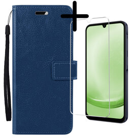 BASEY. BASEY. Samsung Galaxy A25 Hoesje Bookcase Met Screenprotector - Donkerblauw