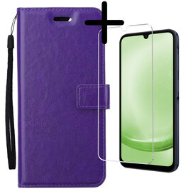 BASEY. BASEY. Samsung Galaxy A25 Hoesje Bookcase Met Screenprotector - Paars