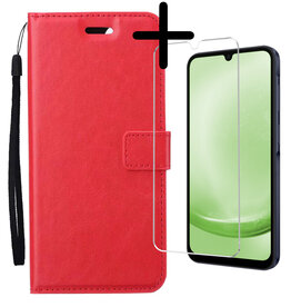 BASEY. BASEY. Samsung Galaxy A25 Hoesje Bookcase Met Screenprotector - Rood