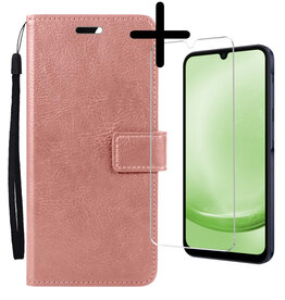 BASEY. BASEY. Samsung Galaxy A25 Hoesje Bookcase Met Screenprotector - Rose Goud