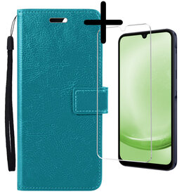 BASEY. BASEY. Samsung Galaxy A25 Hoesje Bookcase Met Screenprotector - Turquoise