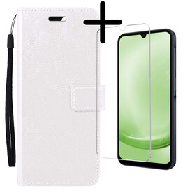 BASEY. BASEY. Samsung Galaxy A25 Hoesje Bookcase Met Screenprotector - Wit