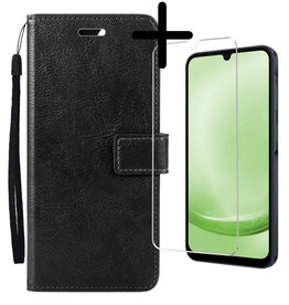 BASEY. BASEY. Samsung Galaxy A25 Hoesje Bookcase Met Screenprotector - Zwart