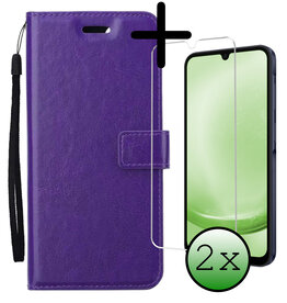 BASEY. BASEY. Samsung Galaxy A25 Hoesje Bookcase Met 2x Screenprotector - Paars