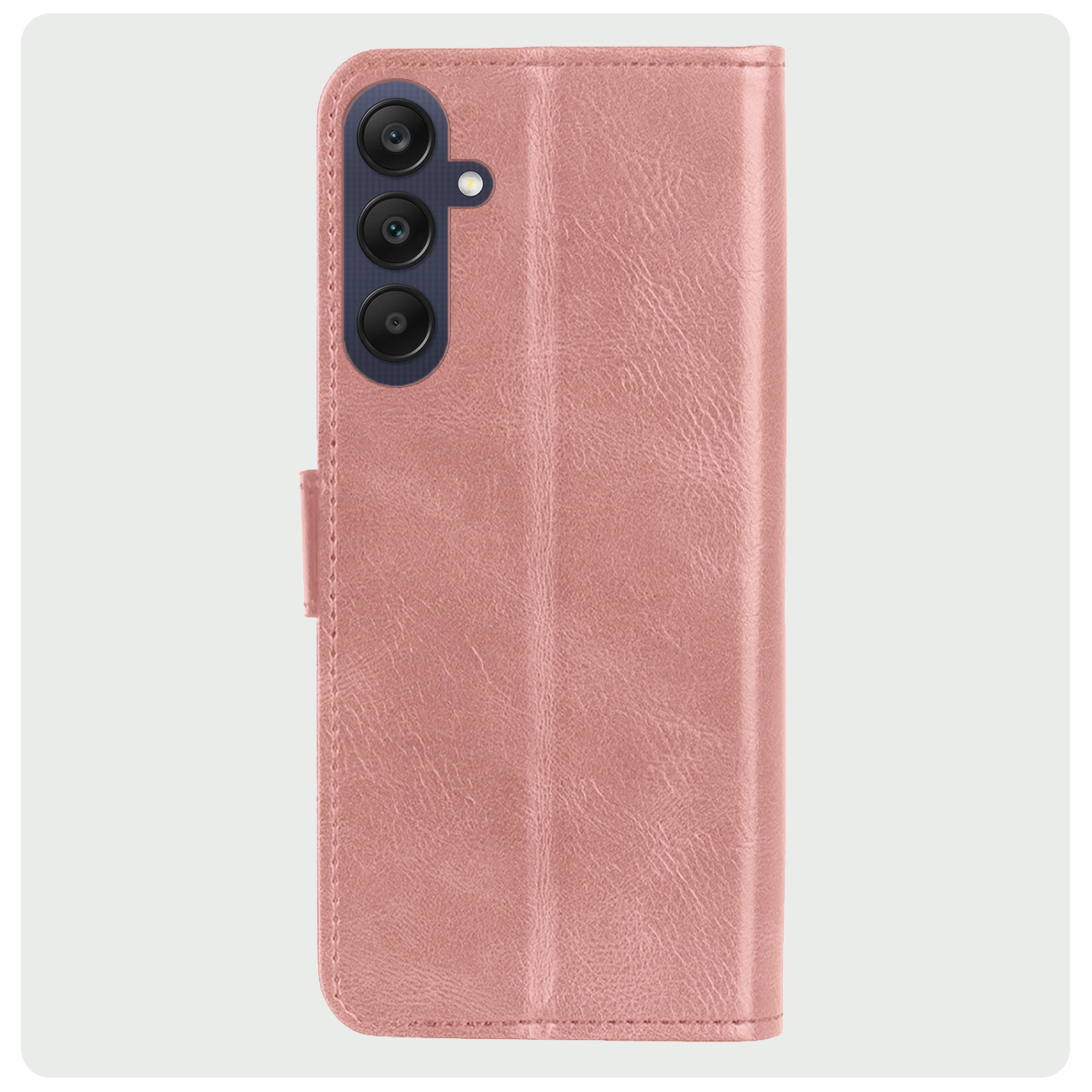 BASEY. Hoes Geschikt voor Samsung A25 Hoesje Bookcase Hoes Flip Case Book Cover Met 2x Screenprotector - Hoesje Geschikt voor Samsung Galaxy A25 Hoes Book Case Hoesje - Rosé goud