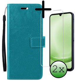 BASEY. BASEY. Samsung Galaxy A25 Hoesje Bookcase Met 2x Screenprotector - Turquoise