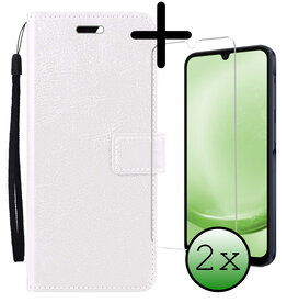 BASEY. BASEY. Samsung Galaxy A25 Hoesje Bookcase Met 2x Screenprotector - Wit
