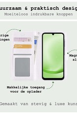 BASEY. Hoes Geschikt voor Samsung A25 Hoesje Bookcase Hoes Flip Case Book Cover Met 2x Screenprotector - Hoesje Geschikt voor Samsung Galaxy A25 Hoes Book Case Hoesje - Wit