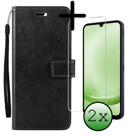 BASEY. BASEY. Samsung Galaxy A25 Hoesje Bookcase Met 2x Screenprotector - Zwart