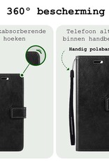 BASEY. Hoes Geschikt voor Samsung A25 Hoesje Bookcase Hoes Flip Case Book Cover Met 2x Screenprotector - Hoesje Geschikt voor Samsung Galaxy A25 Hoes Book Case Hoesje - Zwart