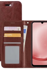 NoXx Hoes Geschikt voor Samsung A25 Hoesje Book Case Hoes Flip Cover Wallet Bookcase - Bruin