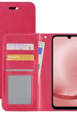 NoXx Hoes Geschikt voor Samsung A25 Hoesje Book Case Hoes Flip Cover Wallet Bookcase - Donkerroze