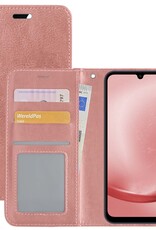 NoXx Hoes Geschikt voor Samsung A25 Hoesje Book Case Hoes Flip Cover Wallet Bookcase - Rosé goud