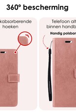 NoXx Hoes Geschikt voor Samsung A25 Hoesje Book Case Hoes Flip Cover Wallet Bookcase - Rosé goud