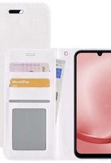 NoXx Hoes Geschikt voor Samsung A25 Hoesje Book Case Hoes Flip Cover Wallet Bookcase - Wit