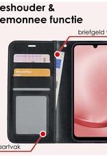 NoXx Hoes Geschikt voor Samsung A25 Hoesje Book Case Hoes Flip Cover Wallet Bookcase - Zwart