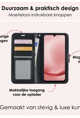 NoXx Hoes Geschikt voor Samsung A25 Hoesje Book Case Hoes Flip Cover Wallet Bookcase - Zwart