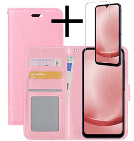 NoXx NoXx Samsung Galaxy A25 Hoesje Bookcase Met Screenprotector - Lichtroze